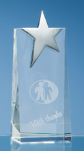 17.5cm Optic Rectangle with Silver Star