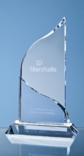 22cm Optical Crystal Grand Bleu Award