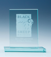 15cm x 12.5cm Jade Glass Rectangle Award