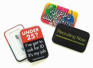 65 x 40mm Oblong Badge
